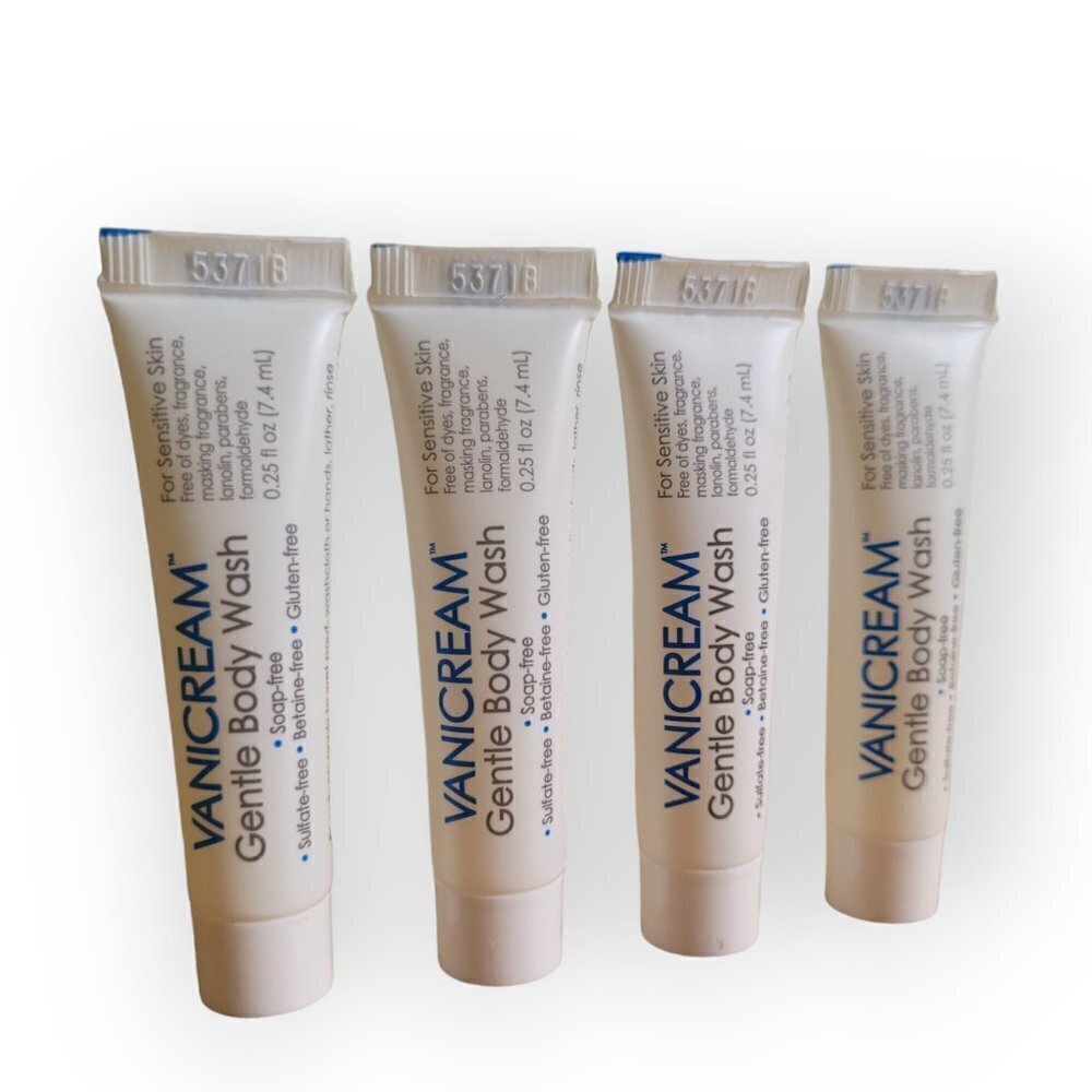 Vanicream Travel Body Wash Set of 4 Fragrance Free Sensitive Skin Eczema Travel
